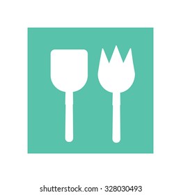 vector hand trowel and fork