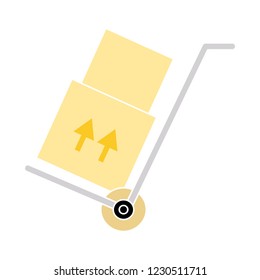 Vector Hand truck Symbol - shipping inventory icon. shipping Sign - warehouse container Isolated. delivery container Isolated