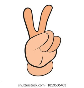 A Vector of a hand with a victory 