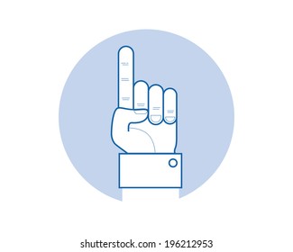 Vector hand with warning forefinger