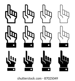 vector hand with warning forefinger - easy change thickness line