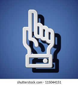 mano vectorial con símbolos de índice previo de advertencia