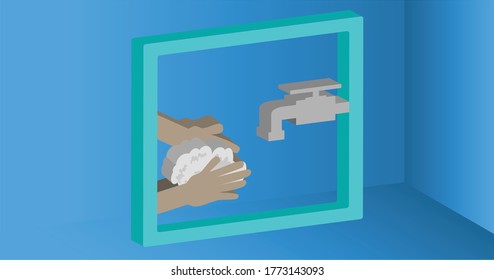 vector hand wash abstract background