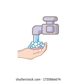 Vector hand wash with a soap