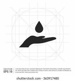 Vector hand with water drop icon