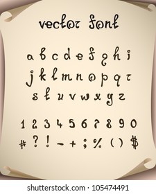 vector hand written alphabet
