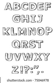 Vector hand written alphabet