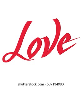 Vector hand written calligraphic word Love.