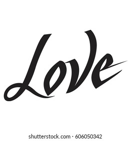 Vector hand written calligraphic word Love.