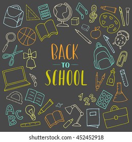 Vector hand written lettering quotes. Modern calligraphy phrases. Back to school, hello school.