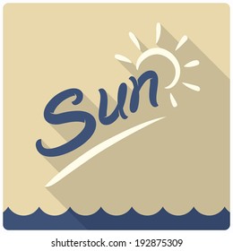 Vector hand written summer lettering - sun