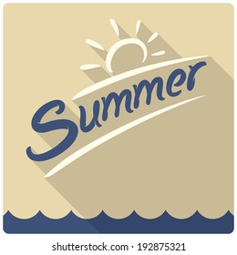 Vector hand written summer lettering - summer