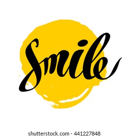 Vector hand written text message isolated. Love card, congratulation, greeting. Poster, advertising, banner, placard design template. Hand written font, abc, script, lettering. Grunge style.