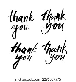 Vector: Hand written thank you lettering. Expressive calligrap