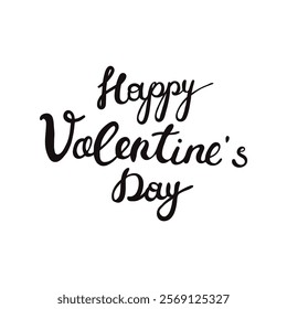 Vector Hand Writting lettering - Happy Valentine Day Isolated on White Background