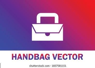 Vector of handbag icon. Isolated on gradient background. For designer.