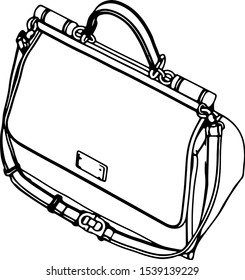 vector handbag sketch on a white background