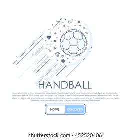 Vector Handball Concept Thin Line Icons Template