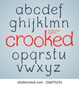 vector handcrafted decorative typeface with crooked letters