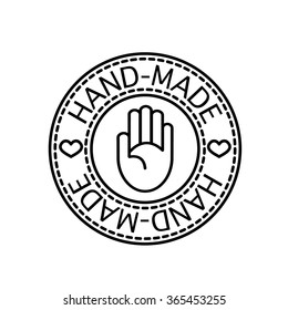 Vector handcrafted hand-made badge for your business and craft