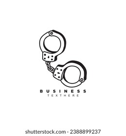 Vector handcuff art illustration isolated on white background
