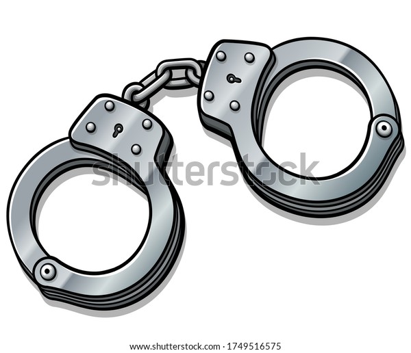 Vector Handcuffs Cartoon Isolated Design Stock Vector (Royalty Free