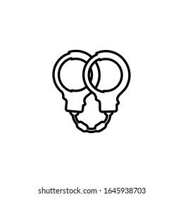 Vektorillustration Handschellen Symbol. Flache Illustration von Handschellen einzeln auf weißem Hintergrund. Symbol für Vektorillustration-Symbol.