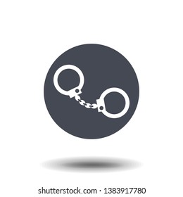 Vector handcuffs. Handcuffs icon. Modern simple icon style for graphic and web design, logo. EPS10