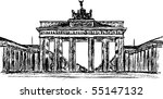 vector - handdraw Brandenburg gate, isolated on background