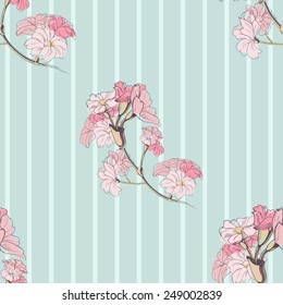 Vector hand-drawing floral seamless pattern
