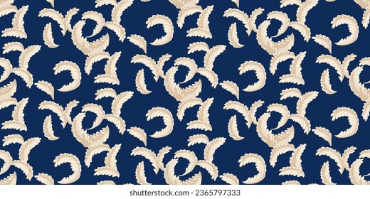 Vector hand-drawn abstract, artistic seamless pattern of branches leaves. Template for design, textile, surface design, paper, cover, fabric, interior decor, fabric, wallpaper, label, packaging.