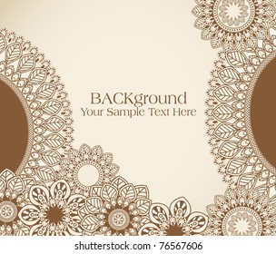 vector hand-drawn abstract flowers pattern