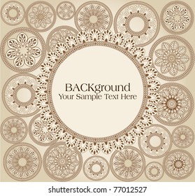 vector hand-drawn abstract flowers pattern