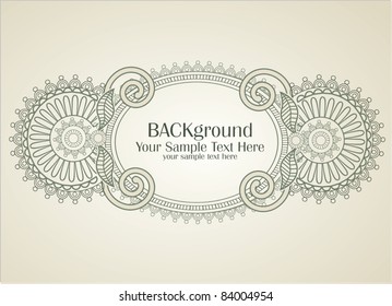 vector hand-drawn abstract flowers pattern