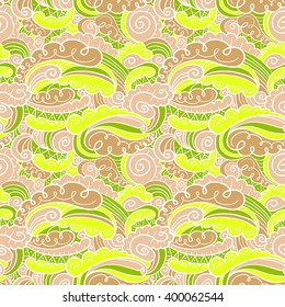 Vector hand-drawn abstract seamless pattern in doodle style