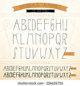 Vector hand-drawn Alphabet.