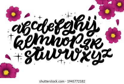 Vector hand-drawn alphabet isolated on white background. Brush painted letters. Decorative artistic font. 
