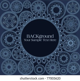 fondo vectorial de flores abstractas negras dibujadas a mano