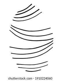 Vector hand-drawn black and white  decorative easter eggs with ornaments