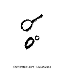 Vector handdrawn brush ink illustration of Conjunction sign. Horoscope signs, magic symbols, icons.  Astrology concept for occult design.