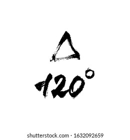 Vector handdrawn brush ink illustration of Trine sign. Horoscope signs, magic symbols, icons.  Astrology concept for occult design.