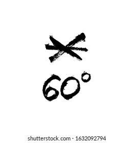 Vector handdrawn brush ink illustration of Sextile sign. Horoscope signs, magic symbols, icons.  Astrology concept for occult design.