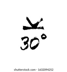 Vector handdrawn brush ink illustration of Semi-sextile sign. Horoscope signs, magic symbols, icons.  Astrology concept for occult design.