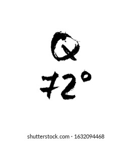 Vector handdrawn brush ink illustration of Quintile sign. Horoscope signs, magic symbols, icons.  Astrology concept for occult design.