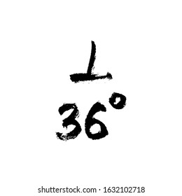 Vector handdrawn brush ink illustration of Decile sign. Horoscope signs, magic symbols, icons.  Astrology concept for occult design.