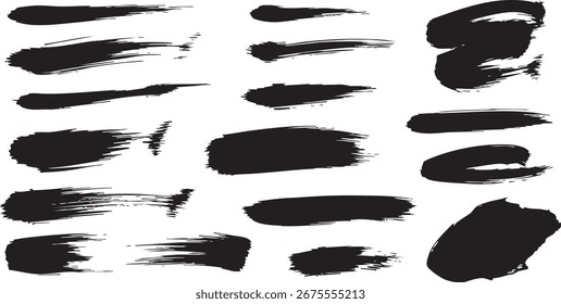 Juego de pinceladas de Vector dibujadas a mano - Texturas de tinta Grunge para Diseño gráfico