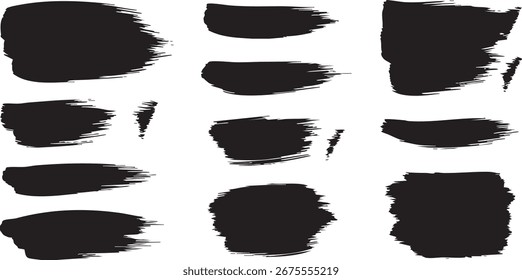 Handgezeichnetes Pinselstrichset für Vektorgrafiken - Grunge Ink Textures für Grafikdesign