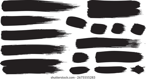 Juego de pinceladas de Vector dibujadas a mano - Texturas de tinta Grunge para Diseño gráfico