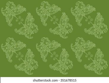 Vector hand-drawn butterflies. Patterns with doodles and sketches of insects.