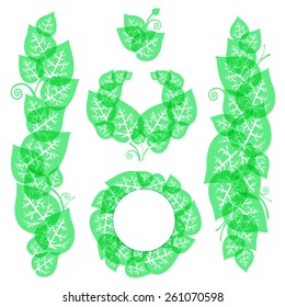 vector hand-drawn card with floral motifs, spring, flowers, plants
